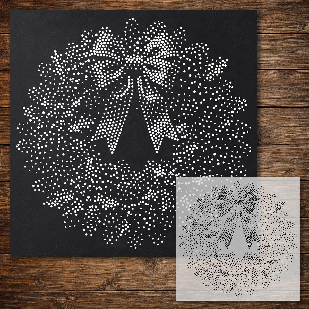 Christmas Wreath reusable Mylar stencil