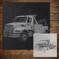 Tow Truck reusable Mylar stencil