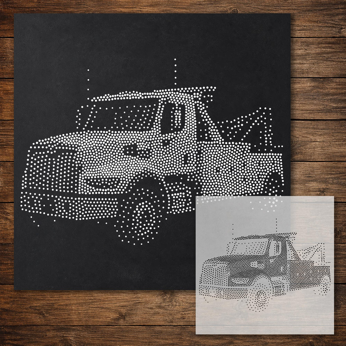 Tow Truck reusable Mylar stencil