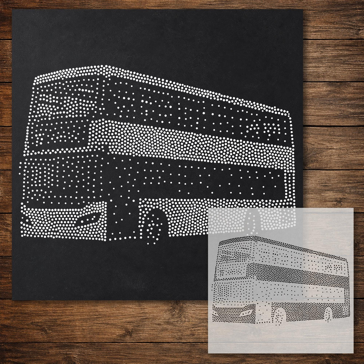 Double Decker Bus reusable Mylar stencil