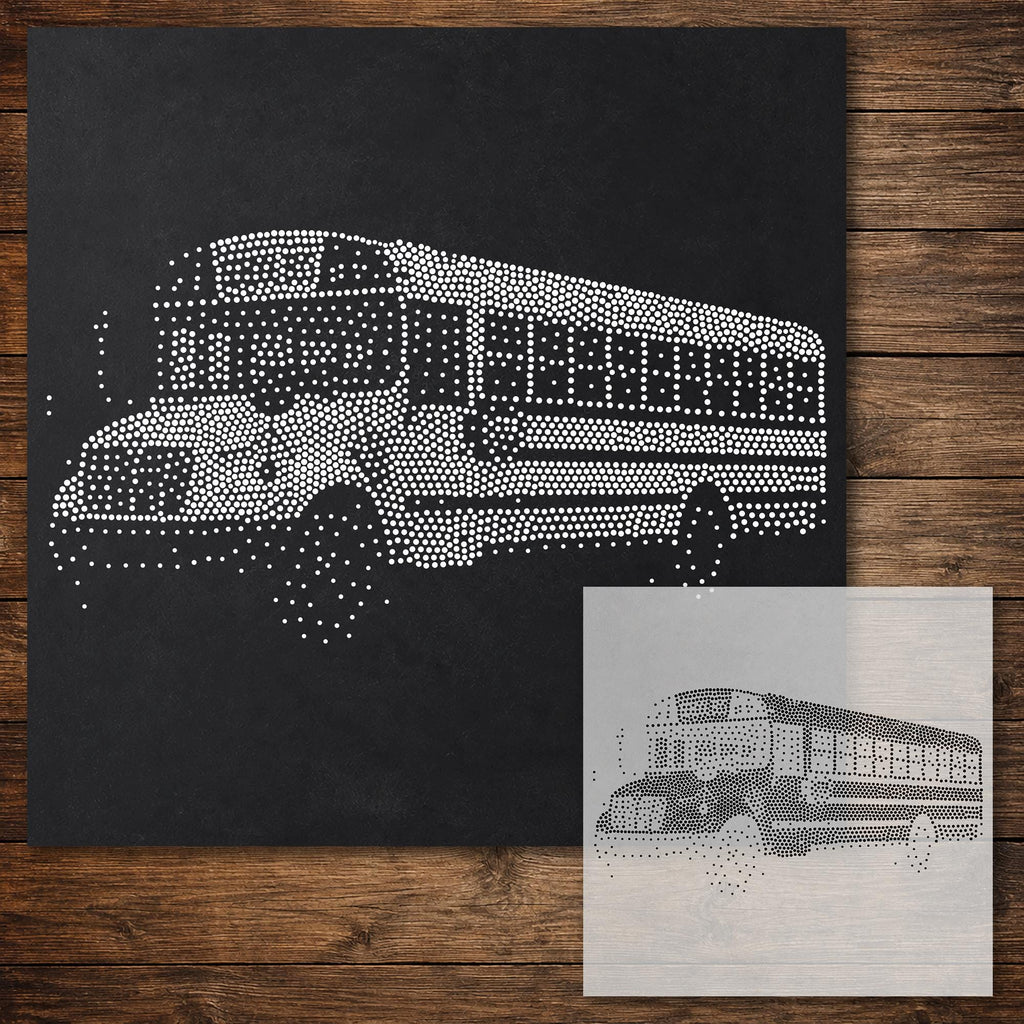 School Bus reusable Mylar stencil