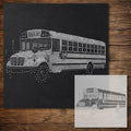 School Bus reusable Mylar stencil