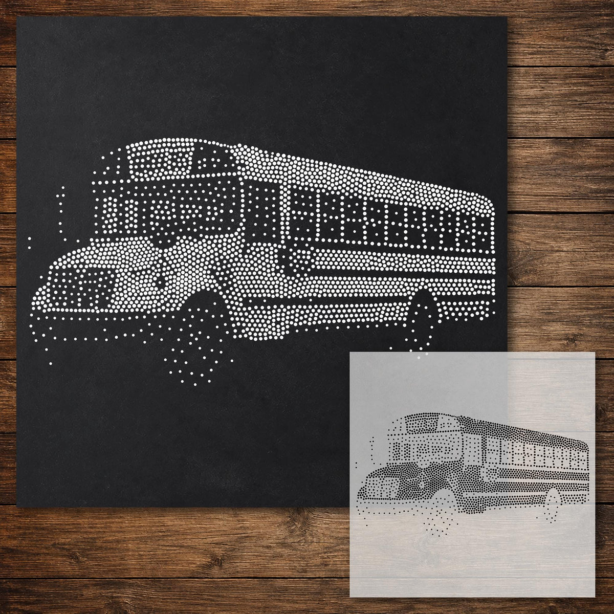 School Bus reusable Mylar stencil