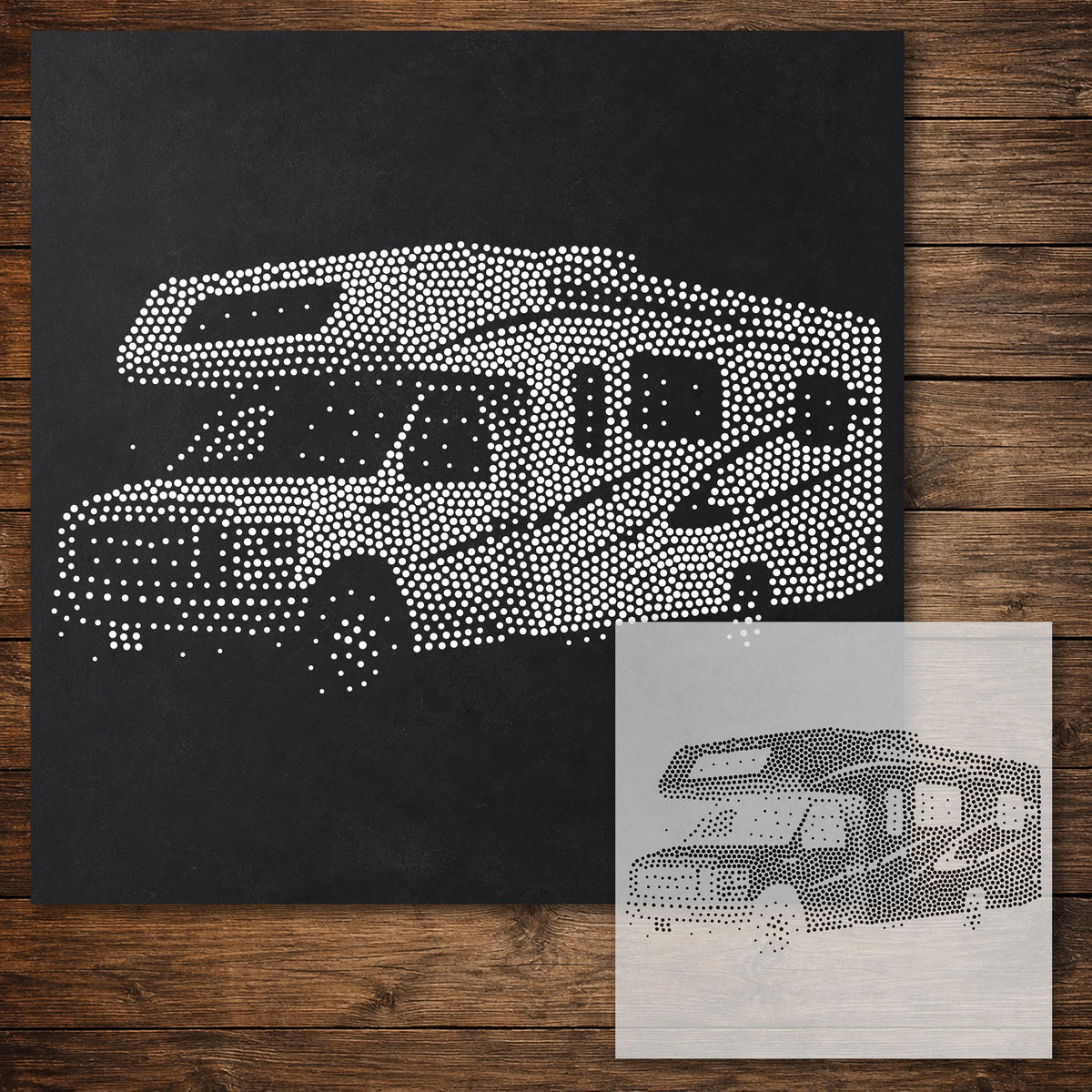 Motorhome reusable Mylar stencil
