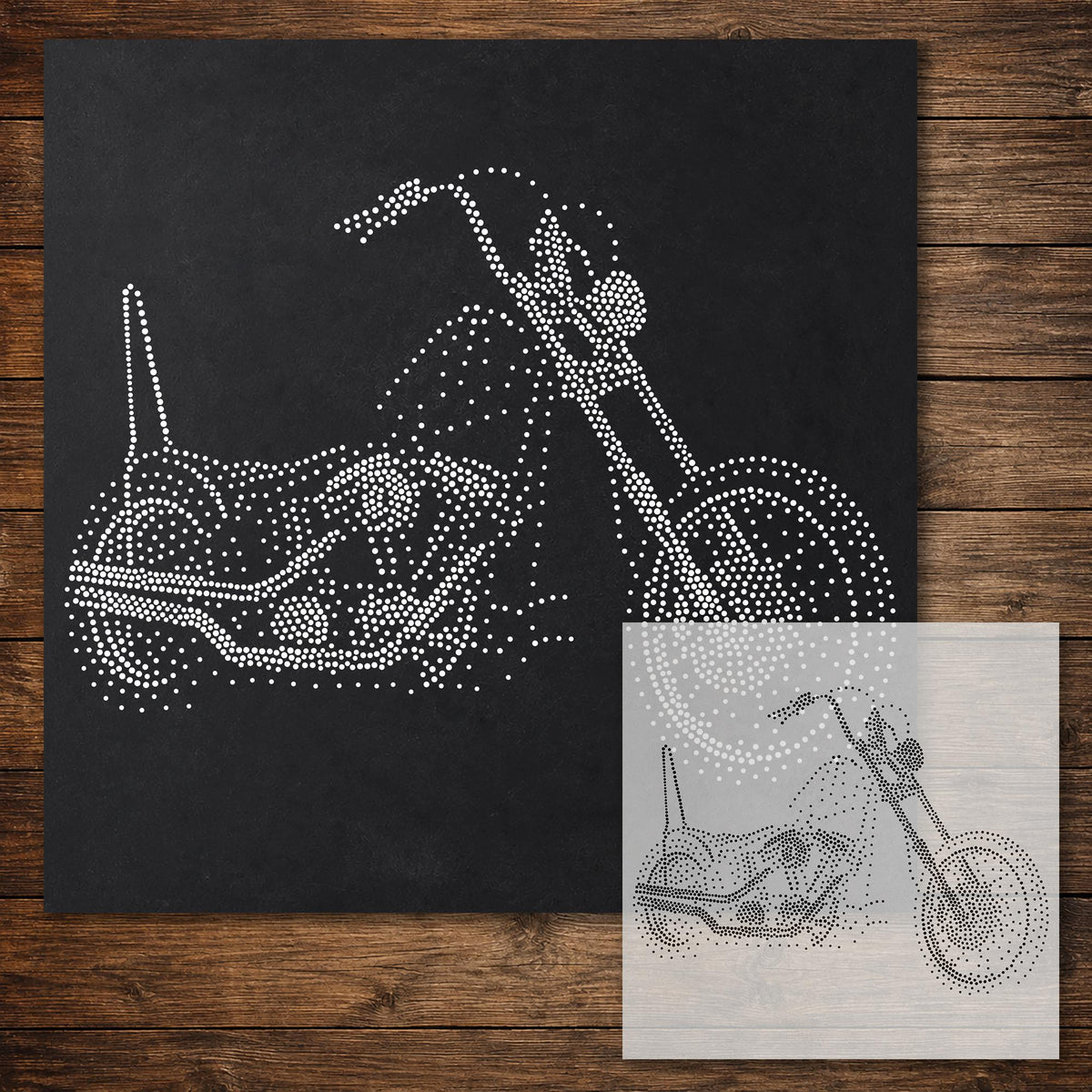 Chopper Motorcycle reusable Mylar stencil