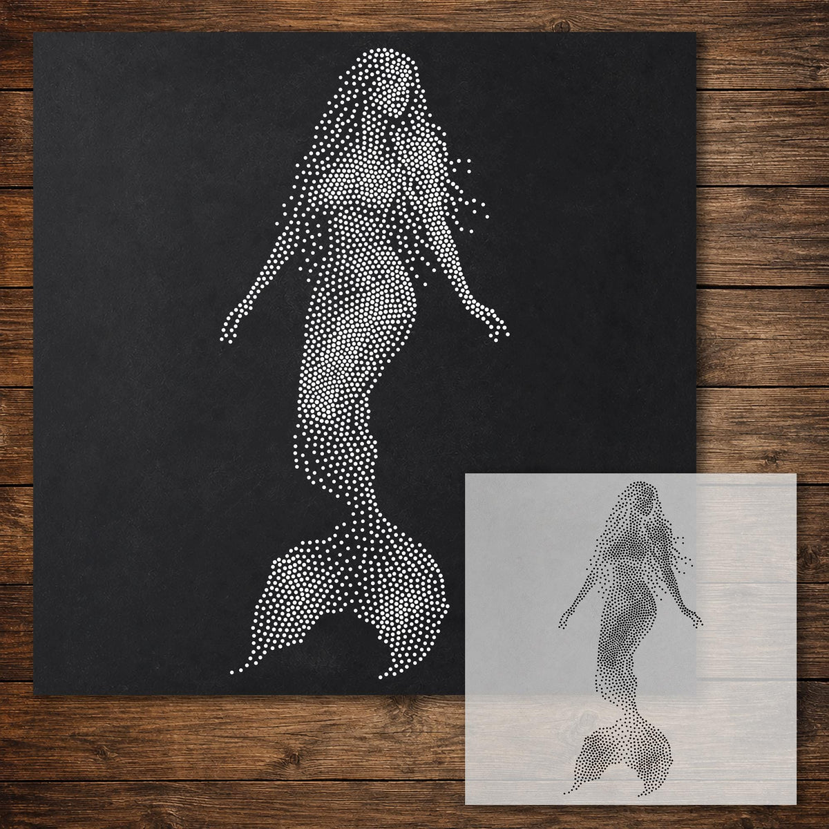 Mermaid reusable Mylar stencil