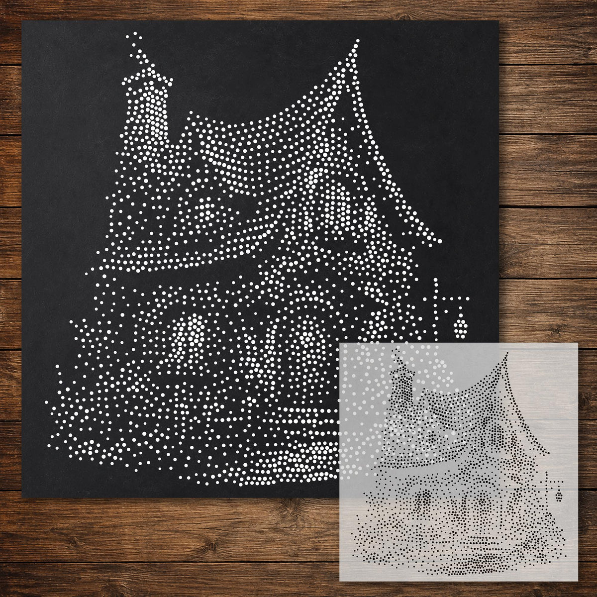 Fairytale Cottage reusable Mylar stencil