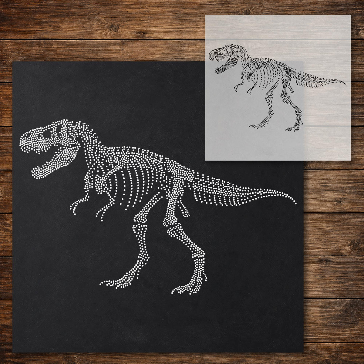 T Rex Dinosaur Skeleton reusable Mylar stencil