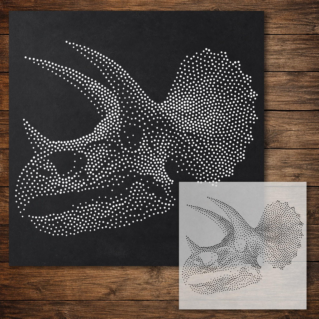 Triceratops Skull Dinosaur reusable Mylar stencil