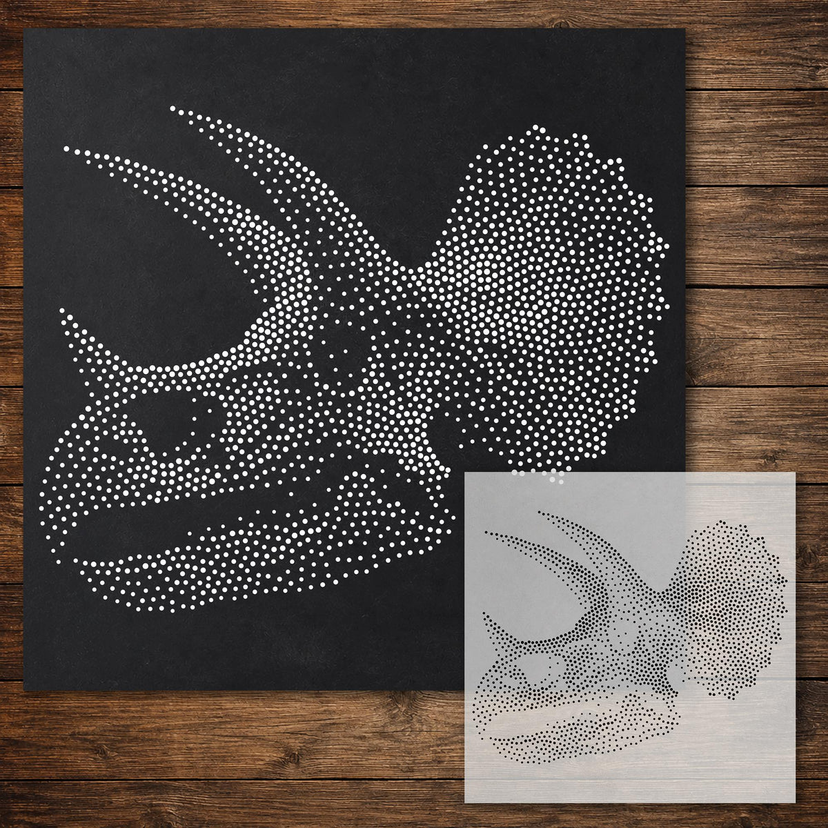 Triceratops Skull Dinosaur reusable Mylar stencil