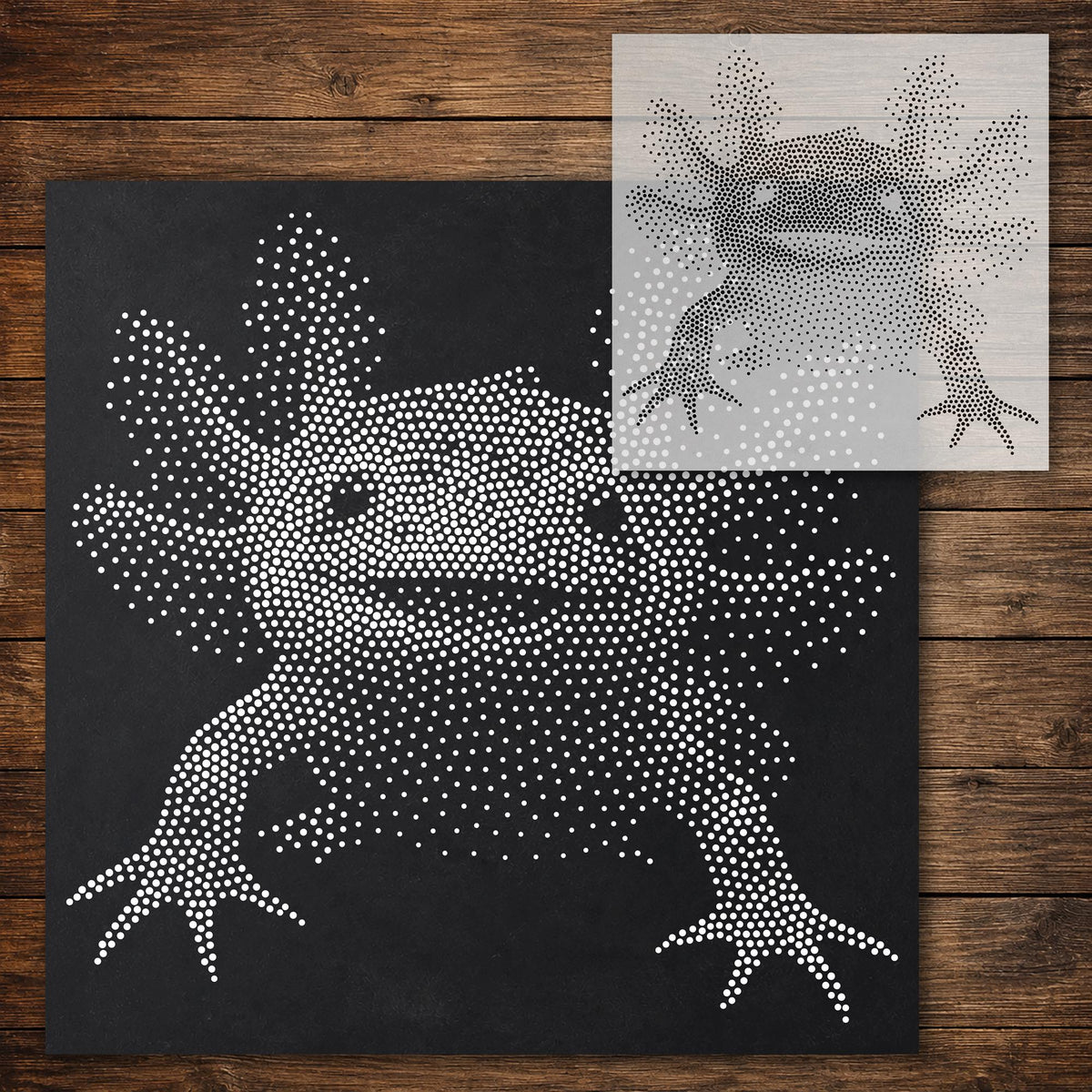 Axolotl Portrait reusable Mylar stencil