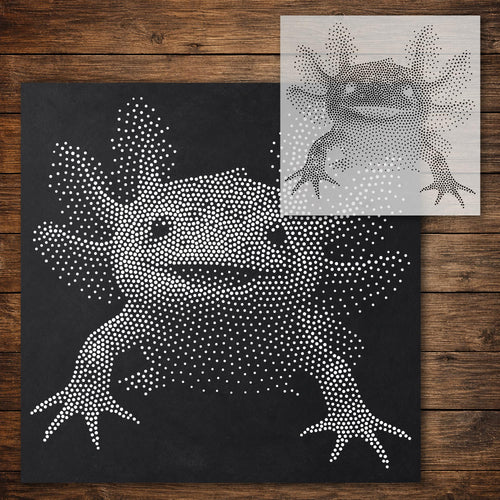 Axolotl Portrait reusable Mylar stencil