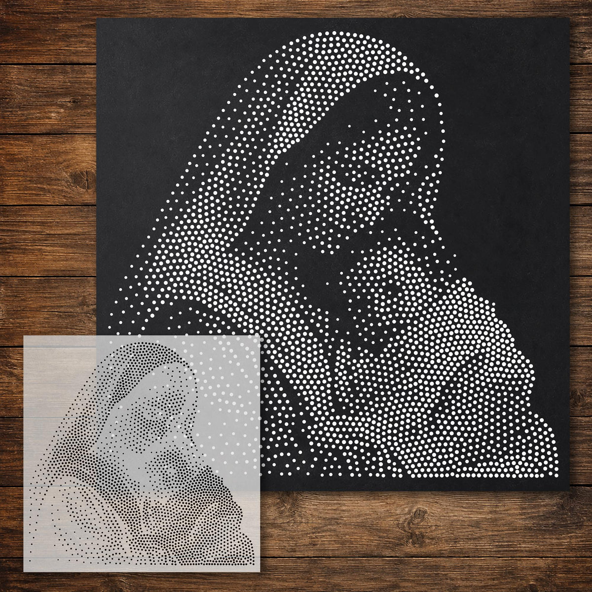 Mary Holding Baby Jesus reusable Mylar stencil