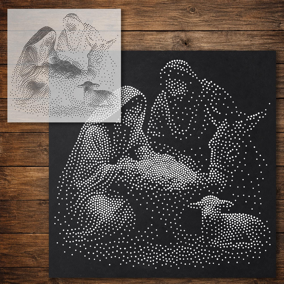 Nativity Stable Scene reusable Mylar stencil