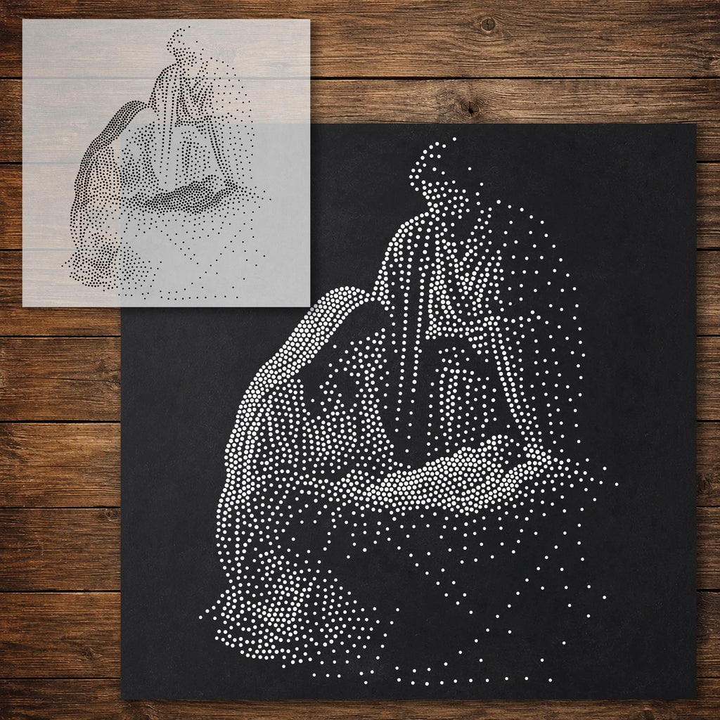 Mary Joseph Over Manger reusable Mylar stencil
