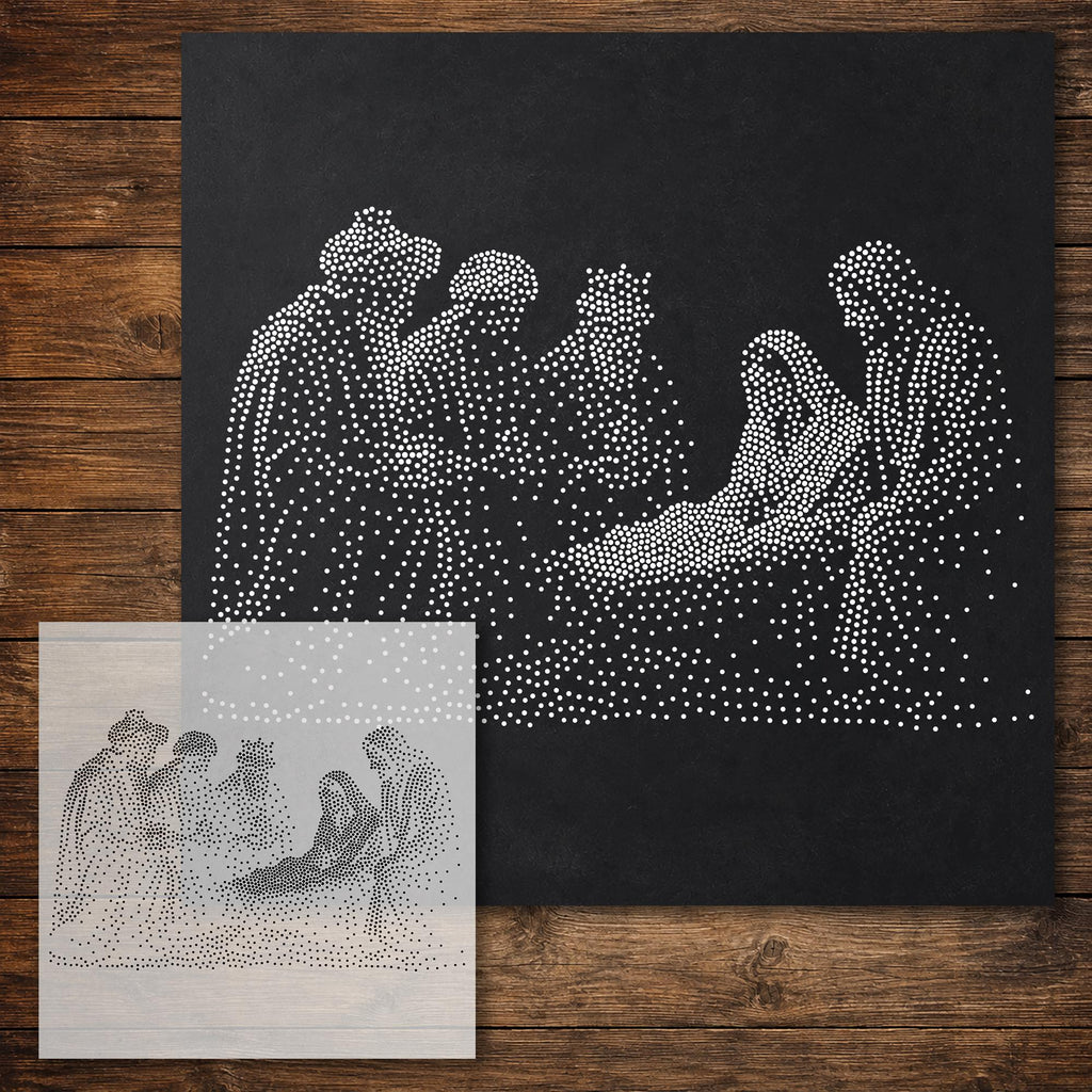 Three Wise Men with Jesus reusable Mylar stencil