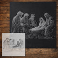 Three Wise Men with Jesus reusable Mylar stencil