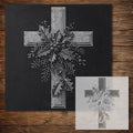 Christmas Cross with Holly reusable Mylar stencil