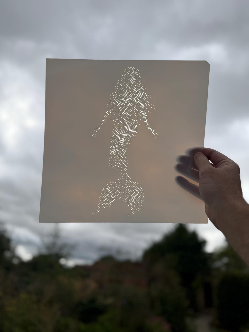 Mermaid reusable Mylar stencil