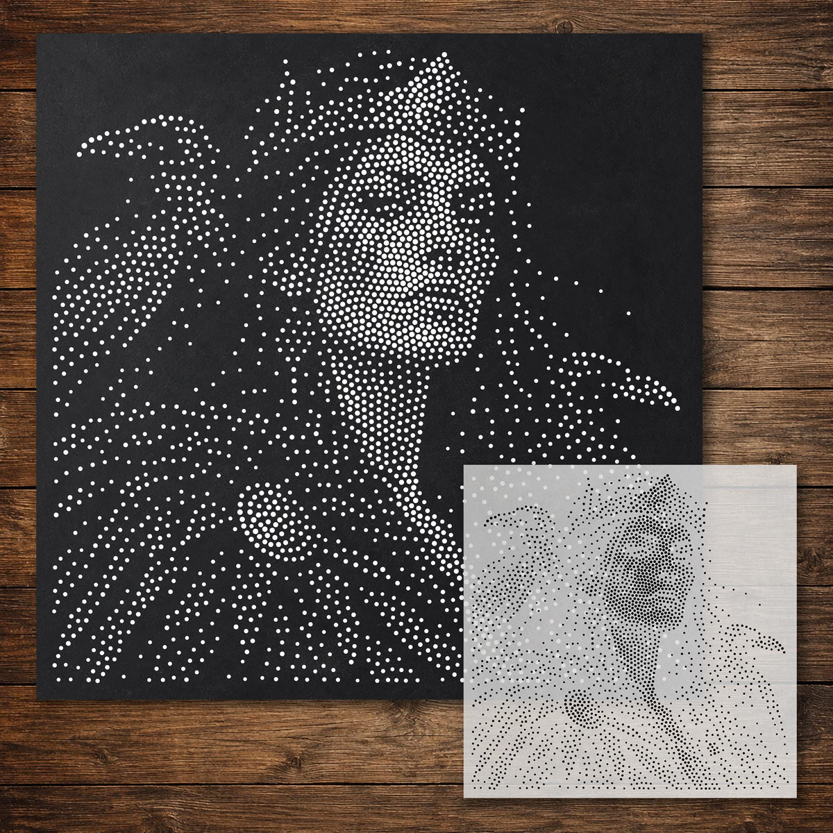 Morrigan Raven Queen reusable Mylar stencil