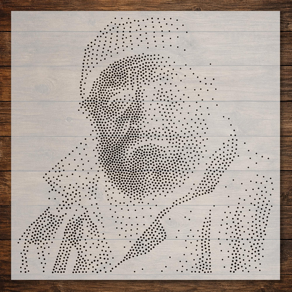 Old Fisherman Portrait reusable Mylar stencil