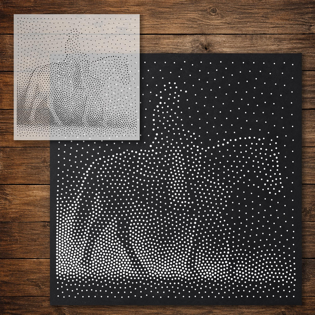 Cowboy on Horseback reusable Mylar stencil