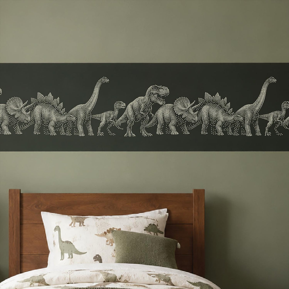 Repeating Dinosaur Wall reusable Mylar stencil