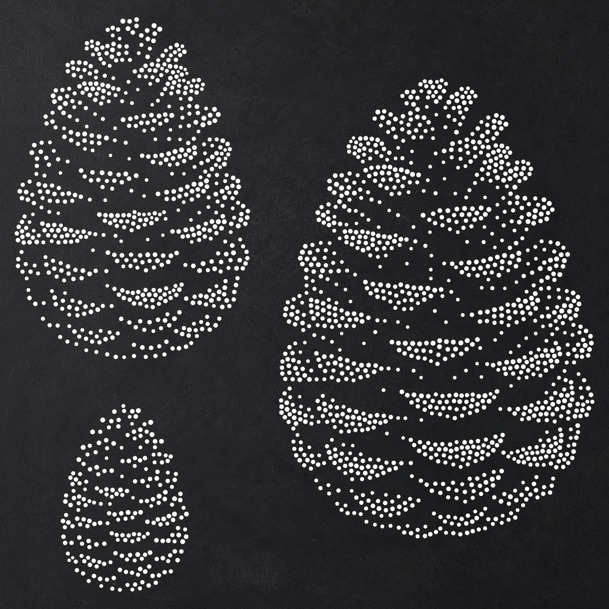 Pine Cones reusable Mylar stencil