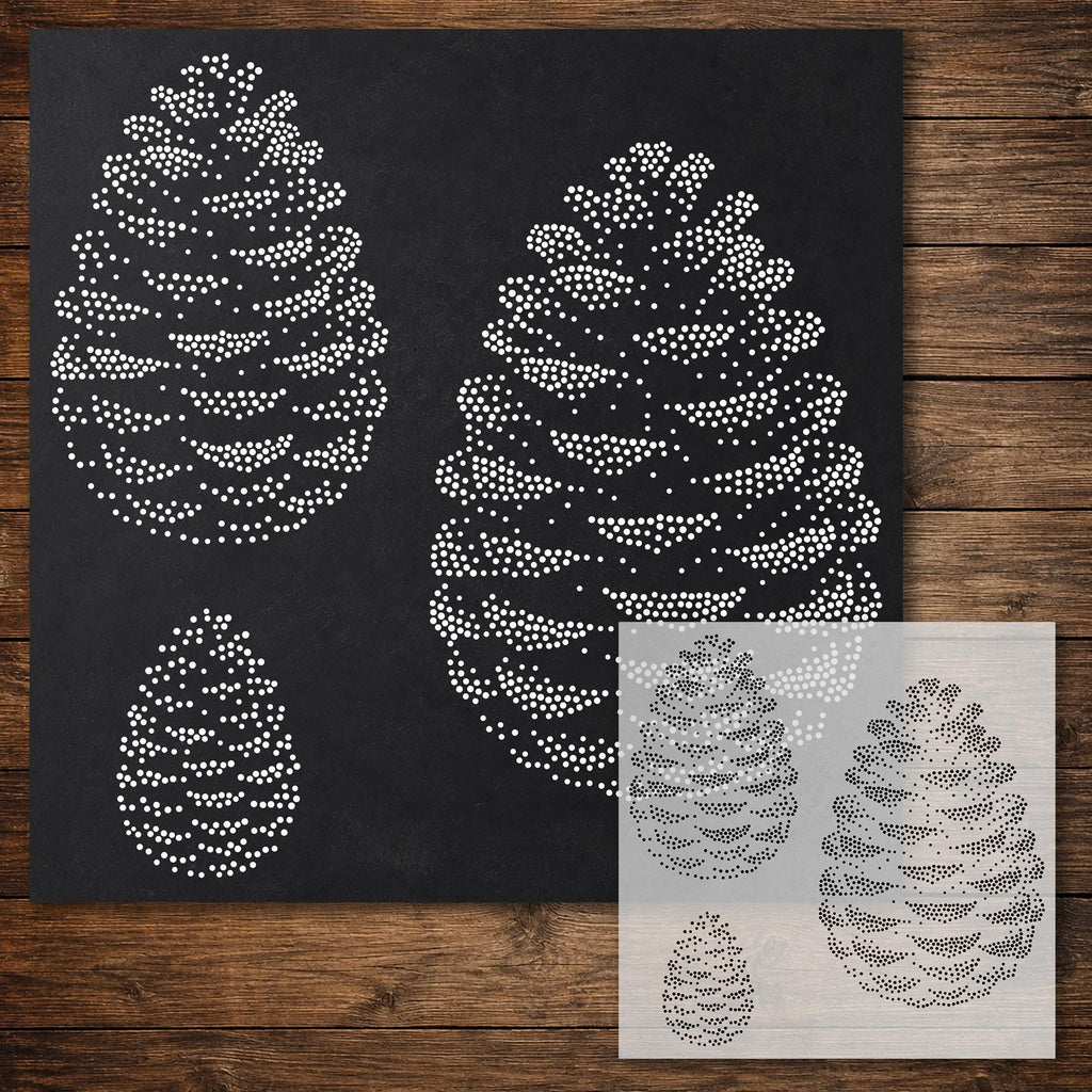 Pine Cones reusable Mylar stencil