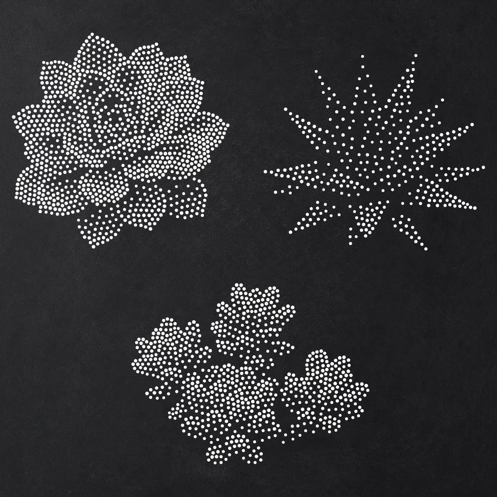 Succulents reusable Mylar stencil