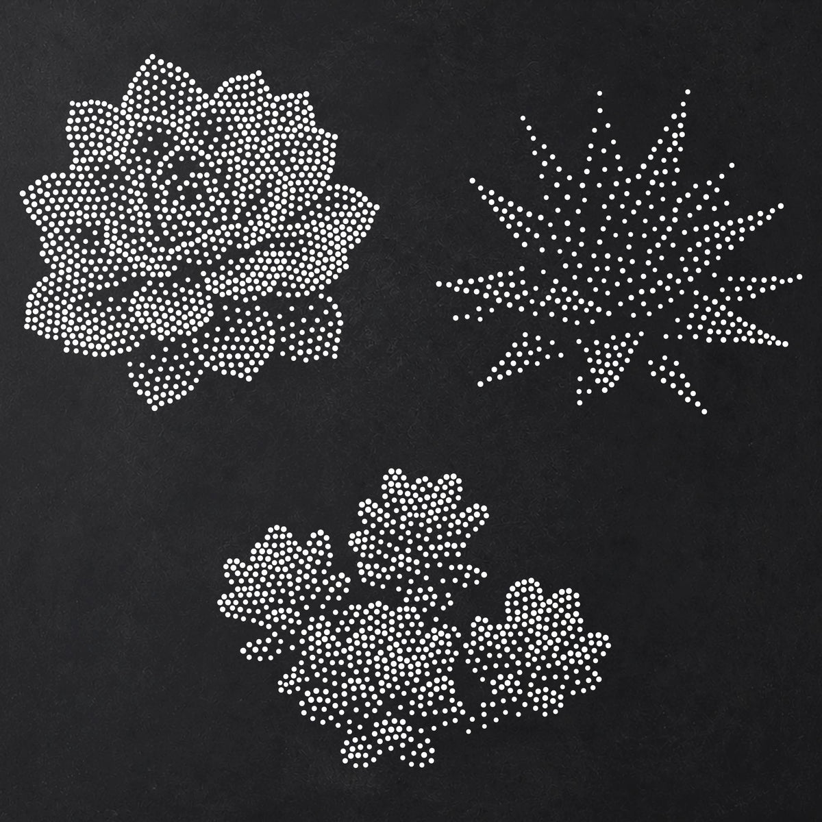 Succulents reusable Mylar stencil
