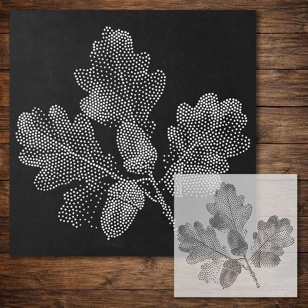 Oak Leaf and Acorns reusable Mylar stencil