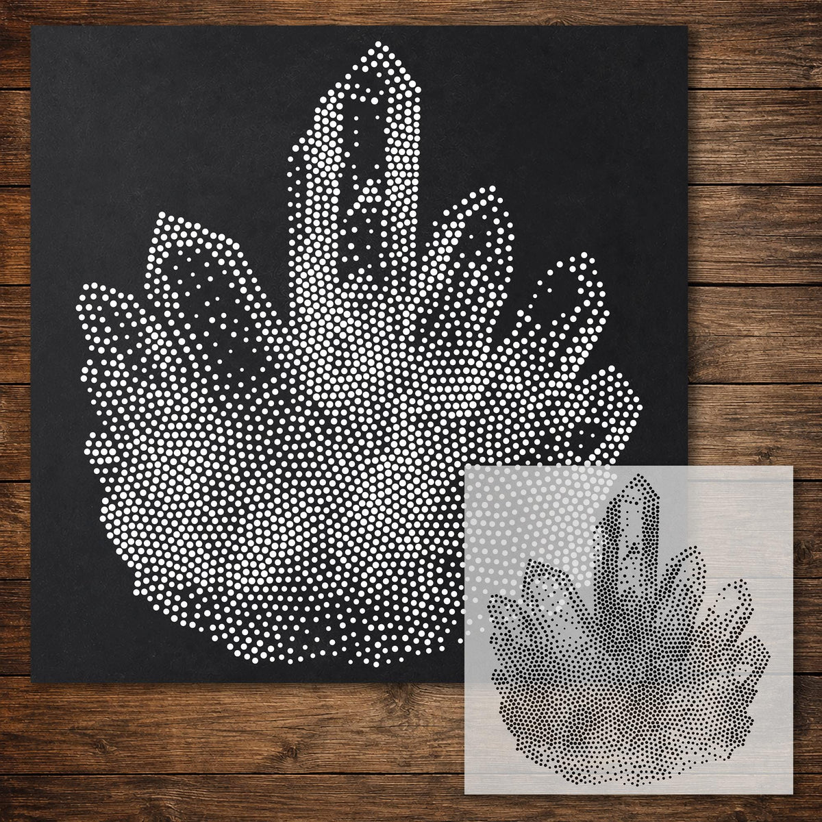 Crystal Cluster reusable Mylar stencil