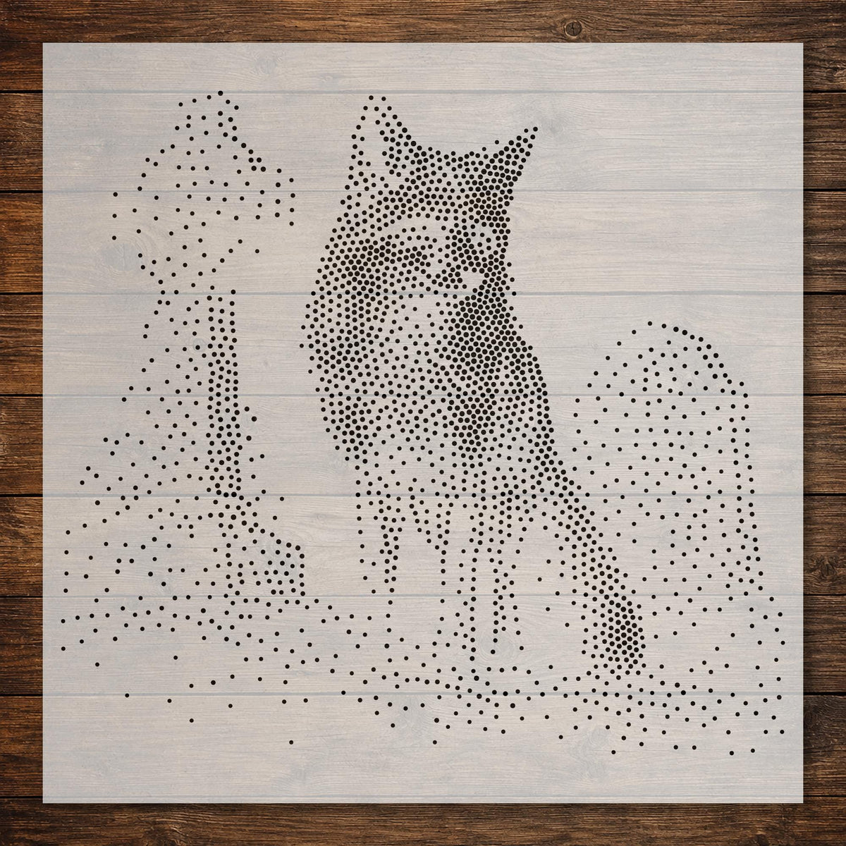 Fox in Graveyard reusable Mylar stencil