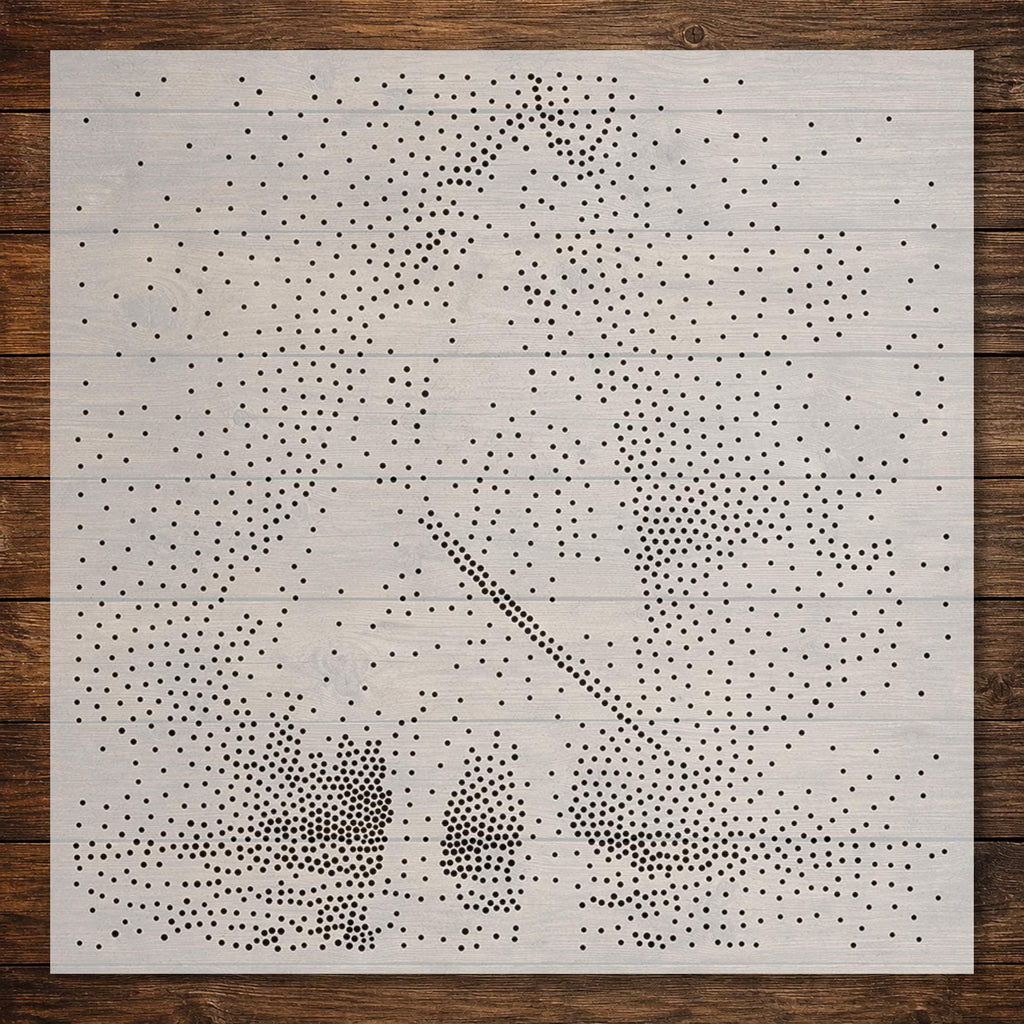 Samurai in Rain reusable Mylar stencil