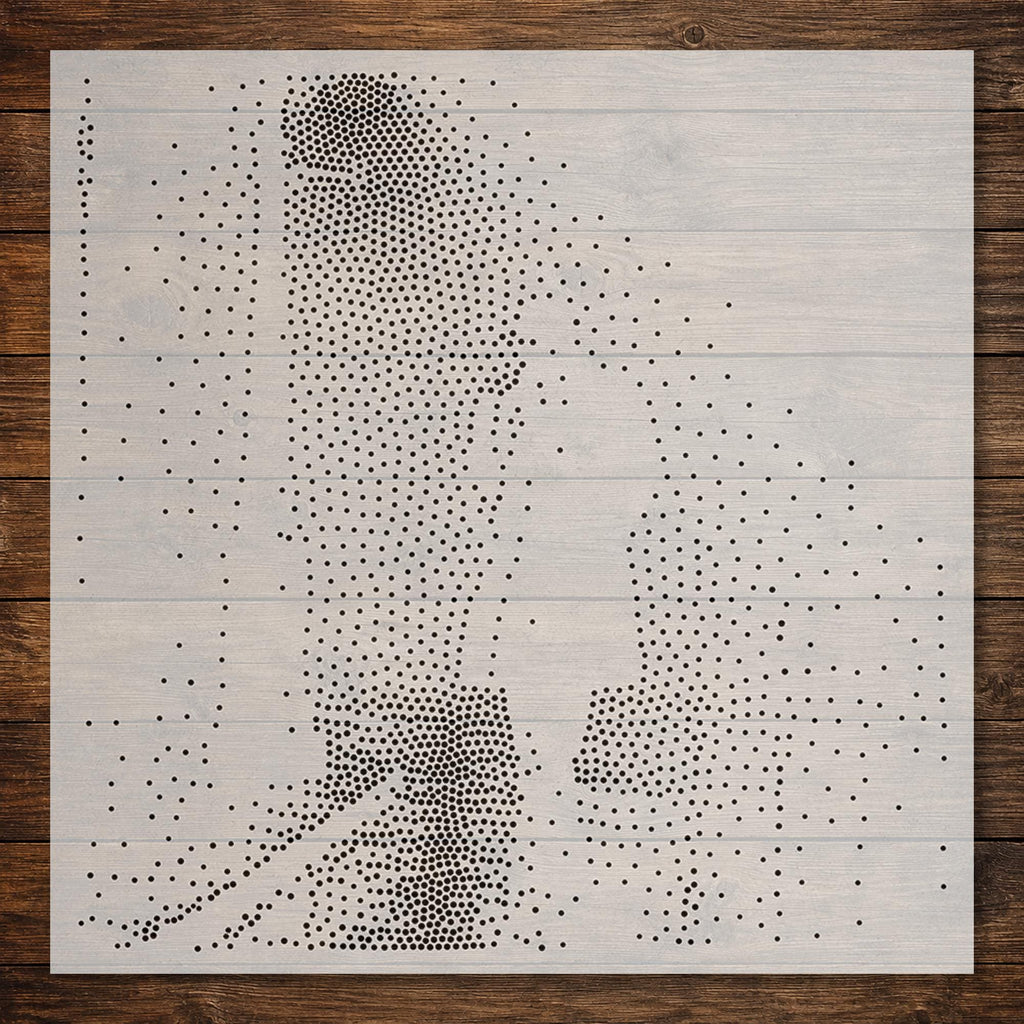 Noir Detective under Streetlamp reusable Mylar stencil