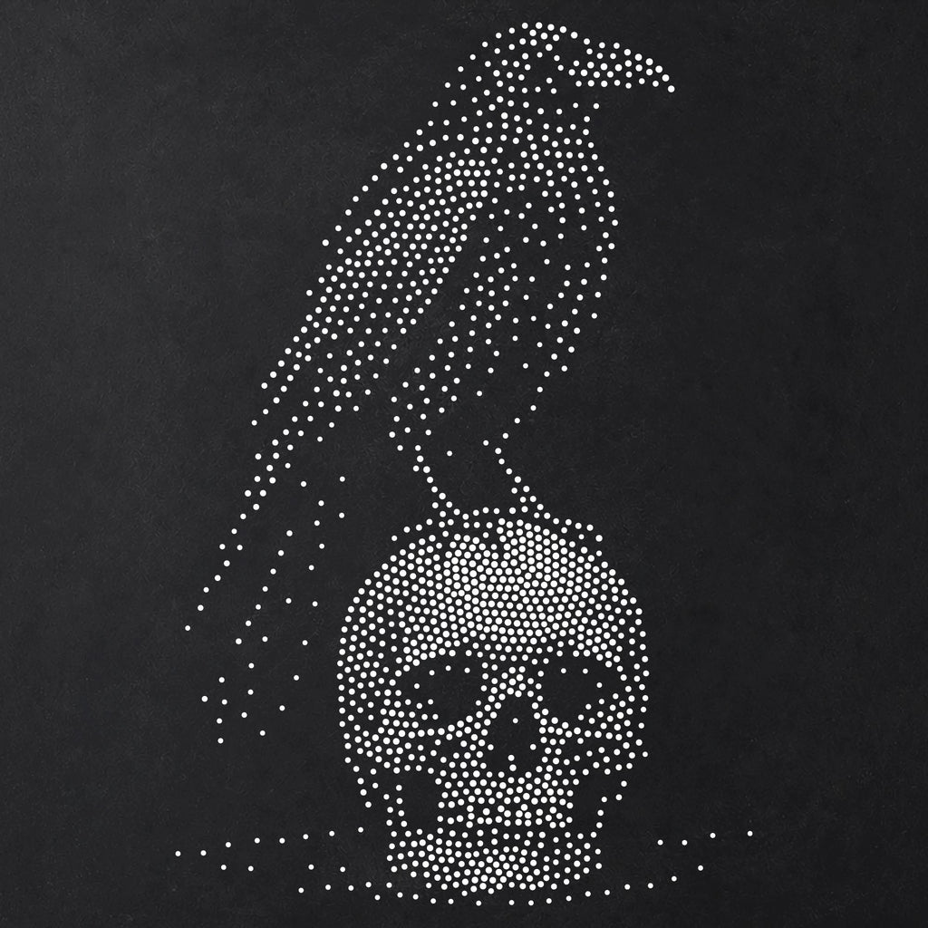 Raven on Skull reusable Mylar stencil
