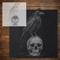 Raven on Skull reusable Mylar stencil