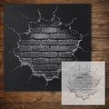 Cracked Brick Wall reusable Mylar stencil