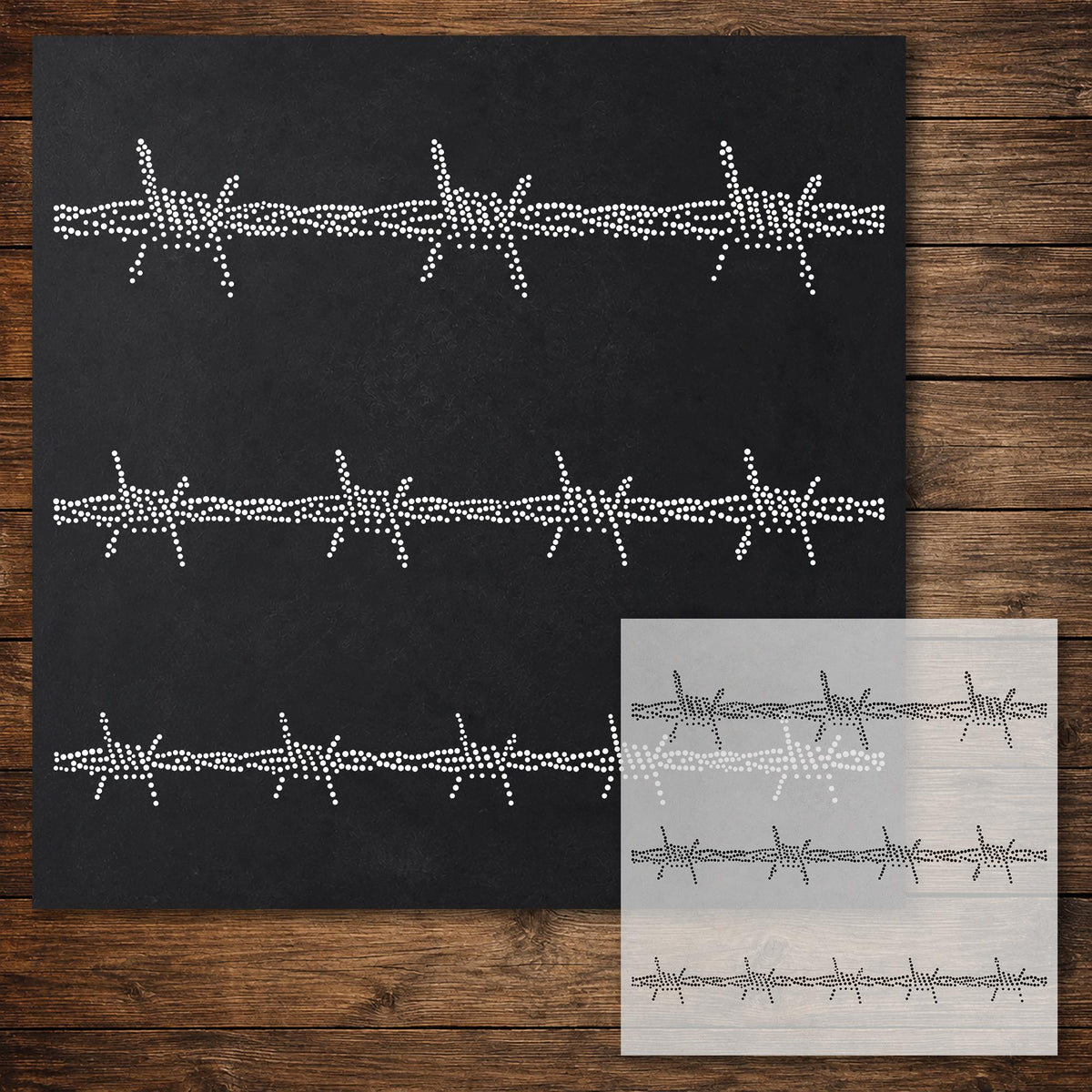Barbed Wire reusable Mylar stencil