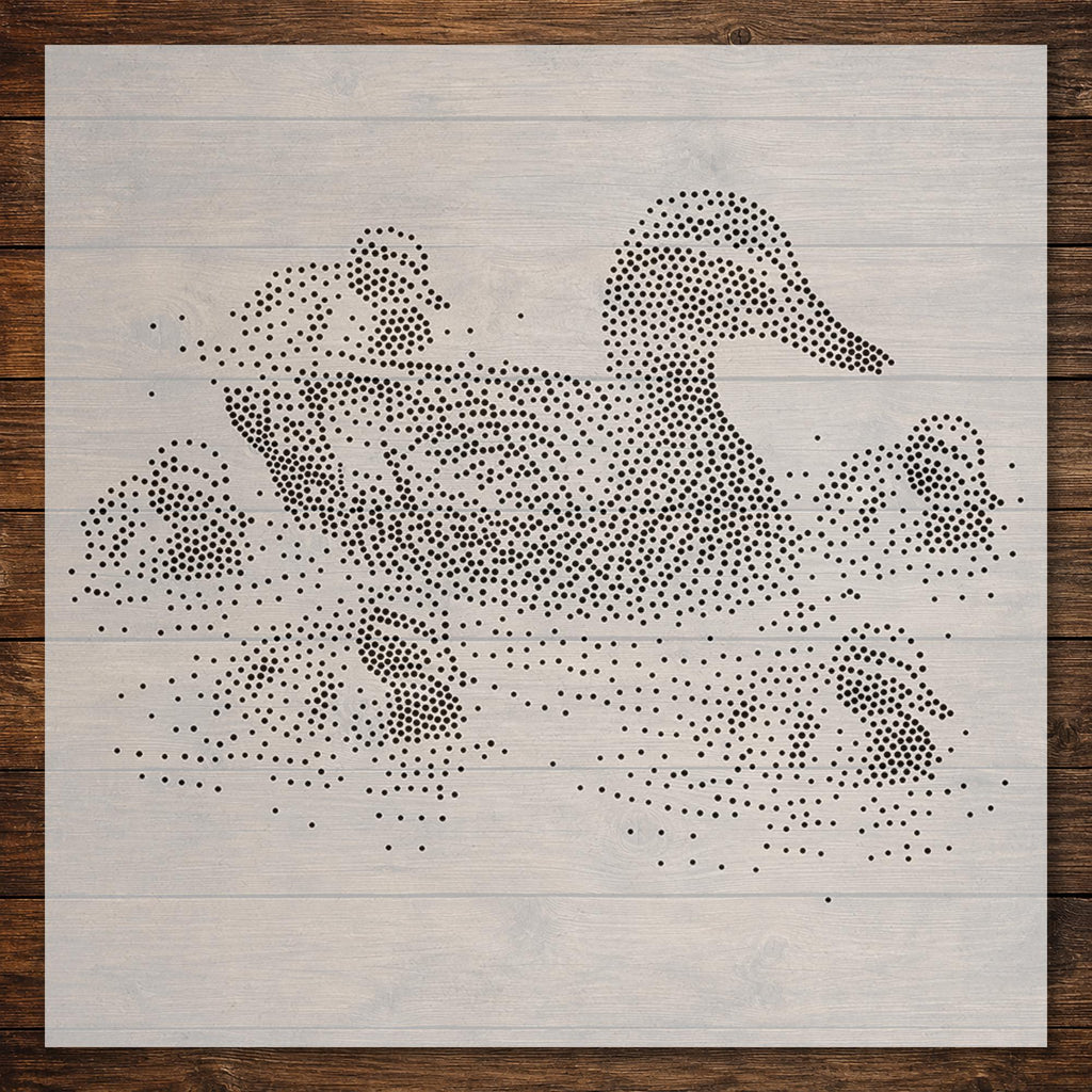 Mallard with Ducklings reusable Mylar stencil