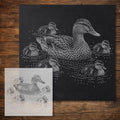 Mallard with Ducklings reusable Mylar stencil