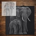 Elephant with Calf reusable Mylar stencil