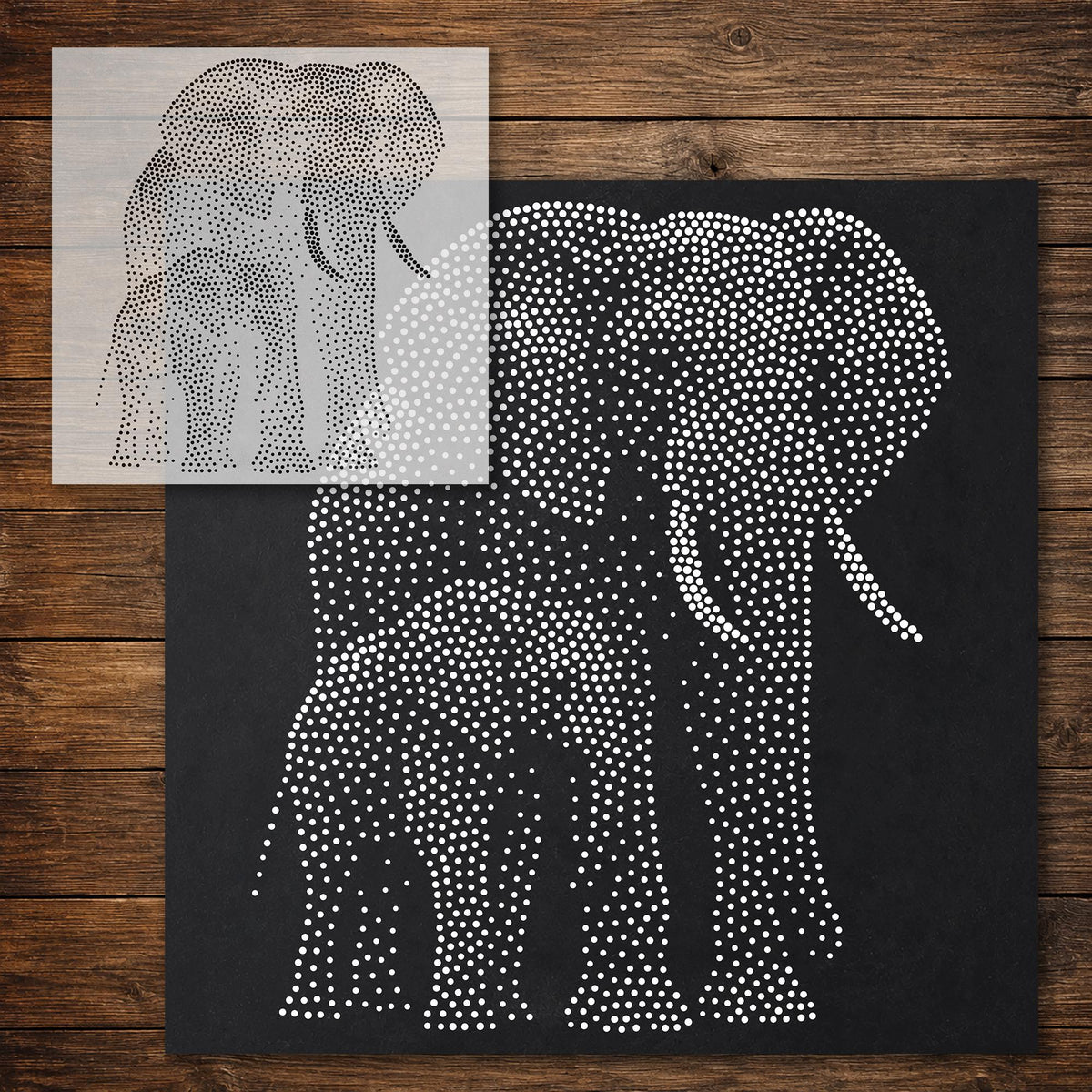 Elephant with Calf reusable Mylar stencil