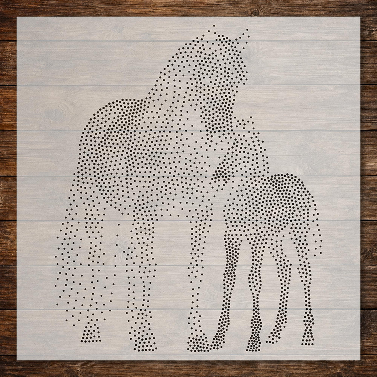 Horse with Foal reusable Mylar stencil