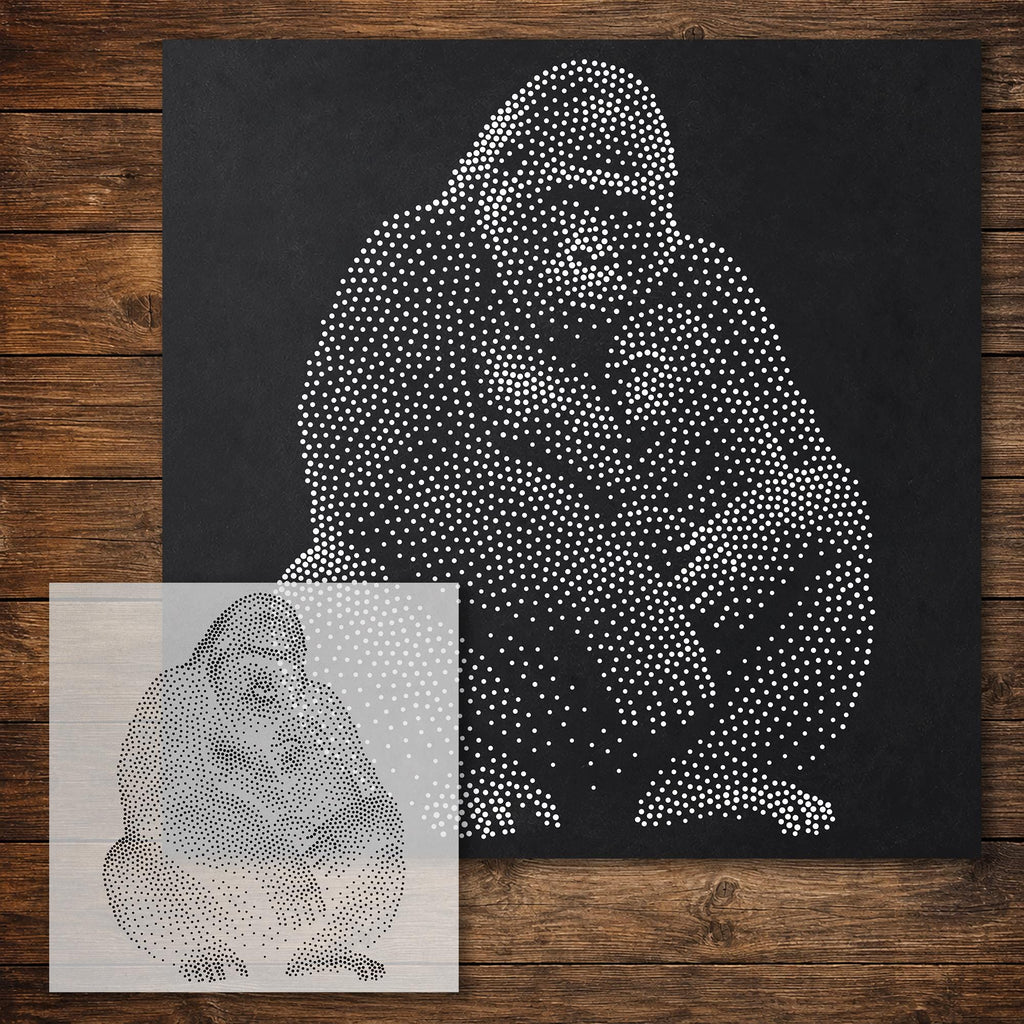 Gorilla with Baby reusable Mylar stencil