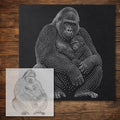 Gorilla with Baby reusable Mylar stencil