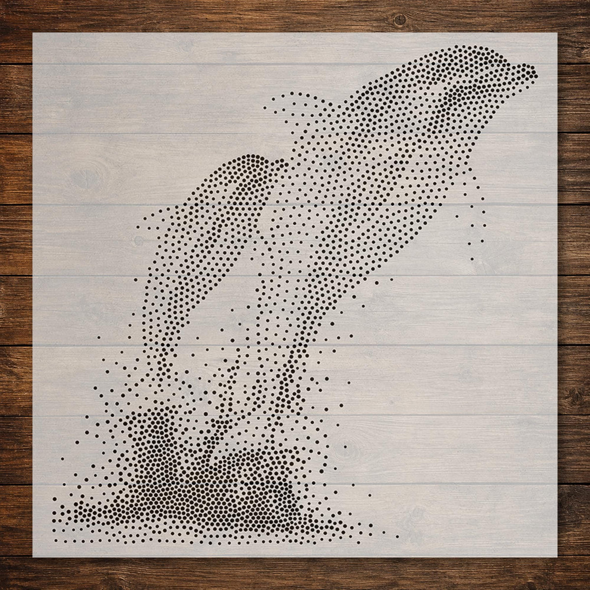 Dolphin with Calf reusable Mylar stencil