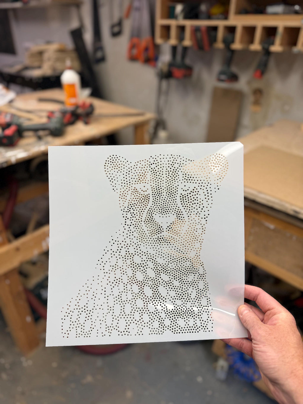 Cheetah Portrait reusable Mylar stencil