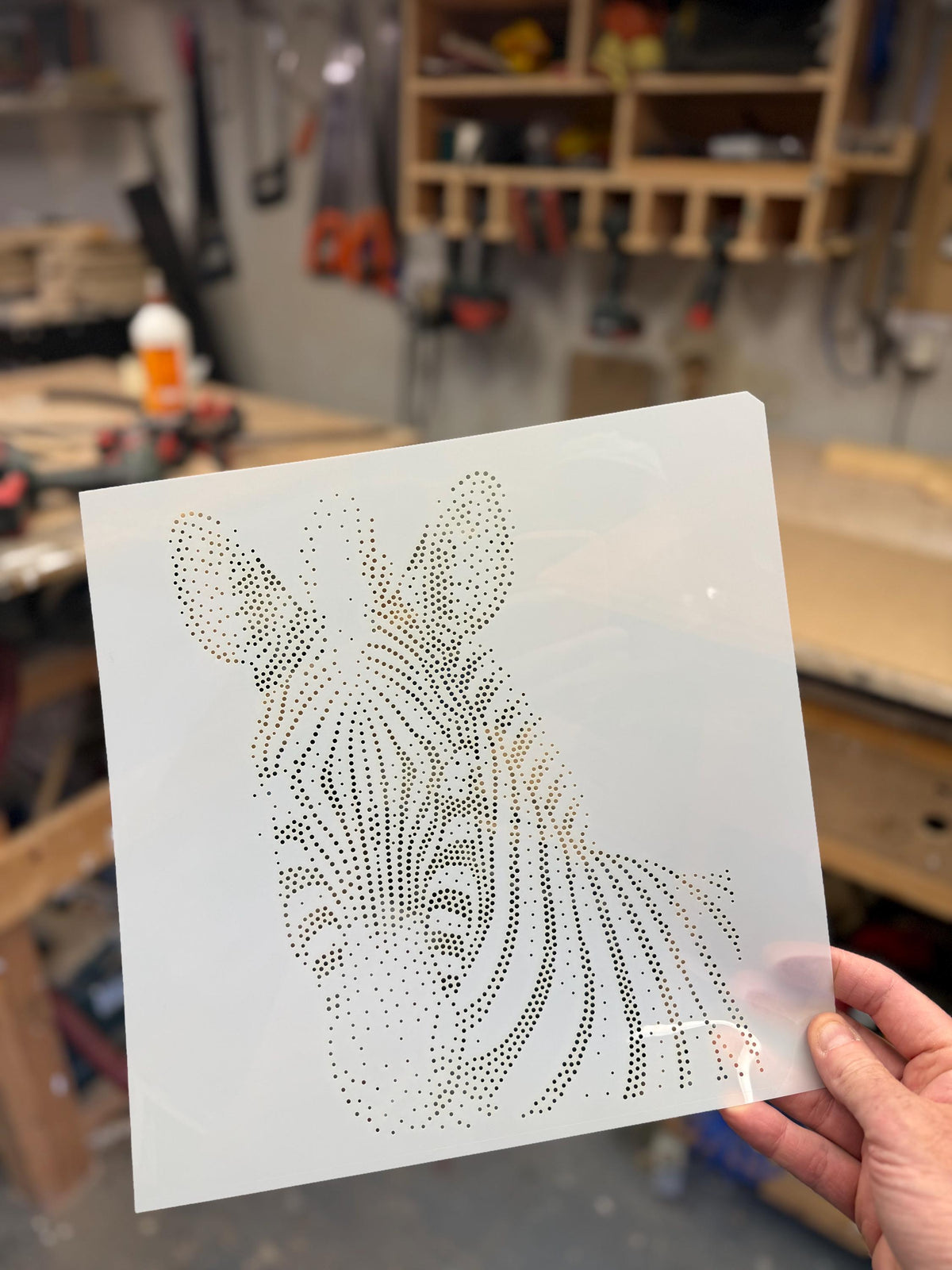 Zebra Portrait reusable Mylar stencil